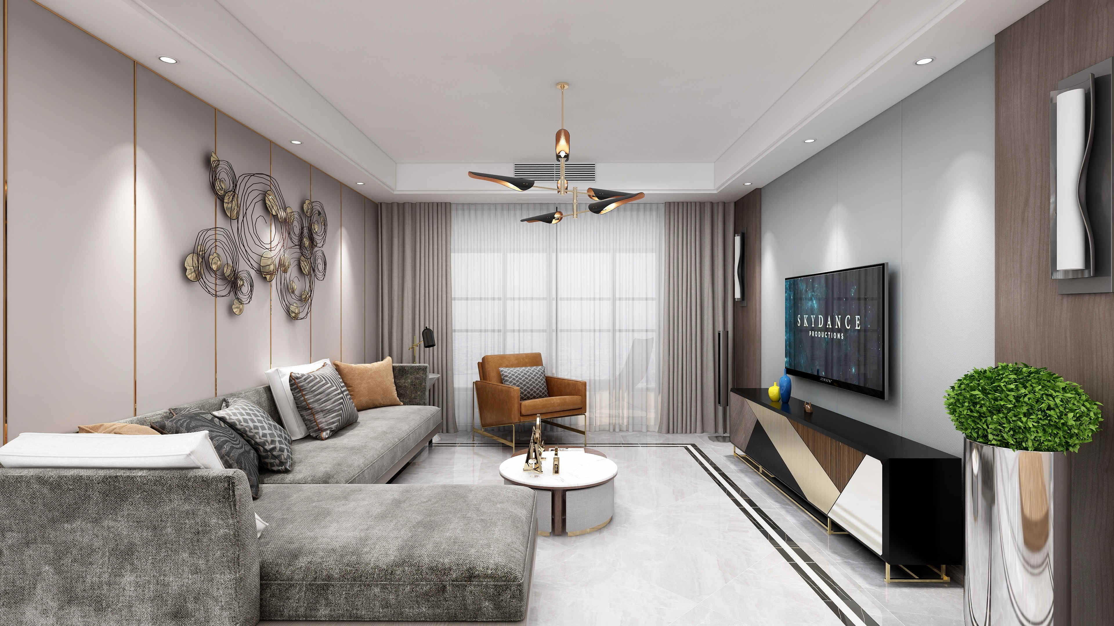 龍湖九里晴川-現(xiàn)代簡約-臥室設計效果圖